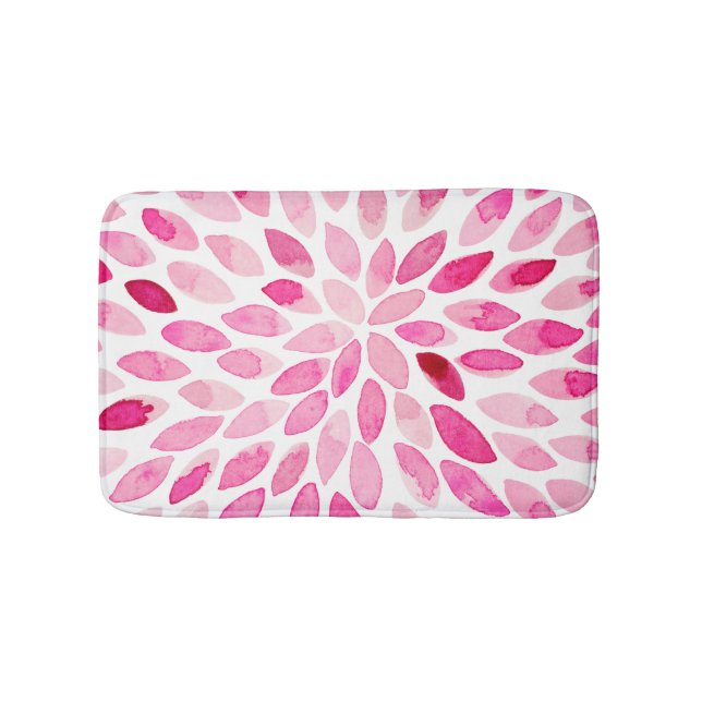Watercolor brush strokes – pink palette bath mat (Front)