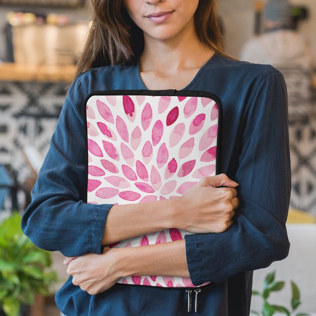 Watercolor brush strokes – pink palette laptop sleeve (Creator Uploaded)