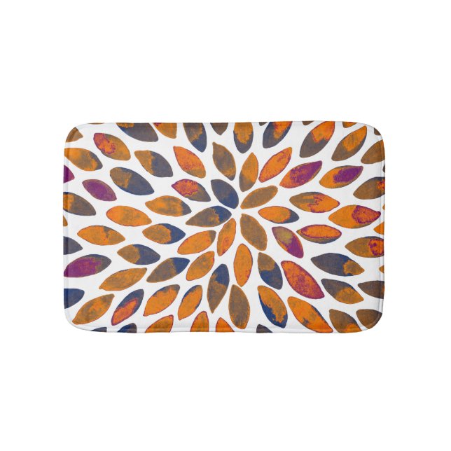 Watercolor brush strokes – rusty effect bath mat (Front)