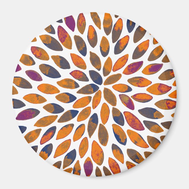 Watercolor brush strokes – rusty effect magnet (Front)