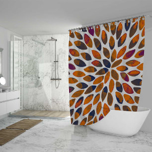 Watercolor brush strokes – rusty effect shower curtain
