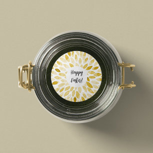 Watercolor brush strokes - yellow Easter Sticker