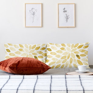 Watercolor brush strokes - yellow pillowcase