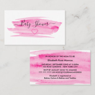Watercolor Brushstroke Baby Shower Ticket Invite