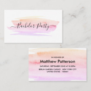 Watercolor Brushstroke Bachelor Party Ticket