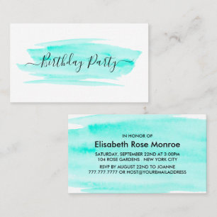 Watercolor Brushstroke Birthday Party Ticket