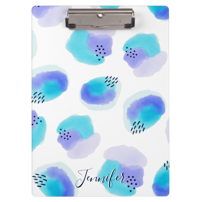 Watercolor Brushstrokes Clipboard (Front)