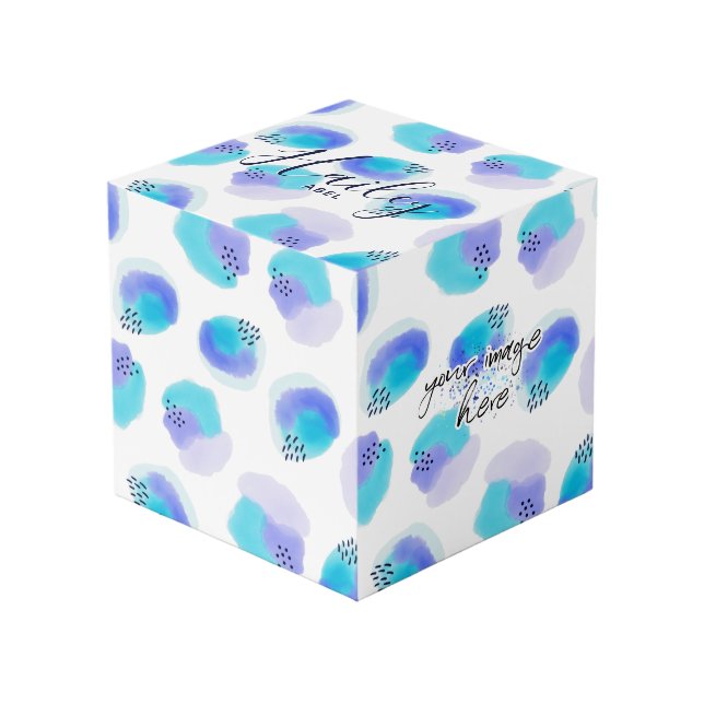 Watercolor Brushstrokes Cube (Front Angled)