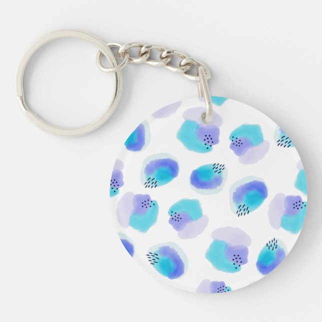 Watercolor Brushstrokes Keychain (Front)