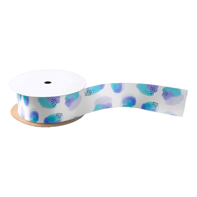 Watercolor Brushstrokes Satin Ribbon (Spool)