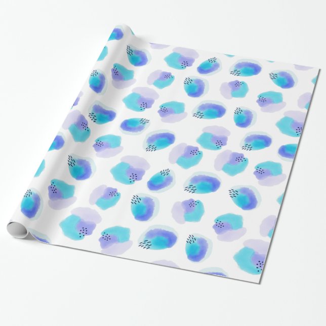 Watercolor Brushstrokes Wrapping Paper (Unrolled)