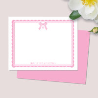 Watercolor Bubblegum Pink Bow Preppy Monogram