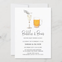 Watercolor Bubbles & Brews Baby Shower