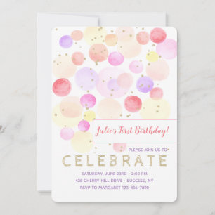 Watercolor Bubbly Invitation