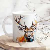 Watercolor Buck Deer Hunter