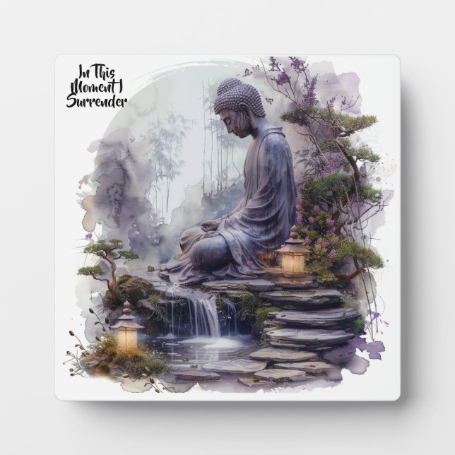 Watercolor Buddha Surrender Plaque w/ Easel (Front)