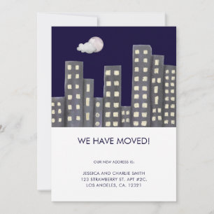 Watercolor Buildings Moving Announcement
