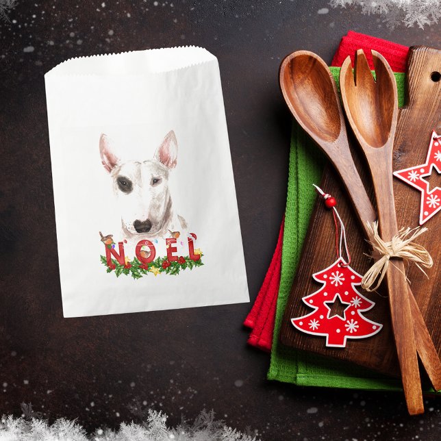 Watercolor Bull Terrier Noel Christmas  Favour Bags (Creator Uploaded)