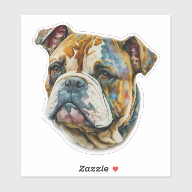 Watercolor Bulldog  (Sheet)