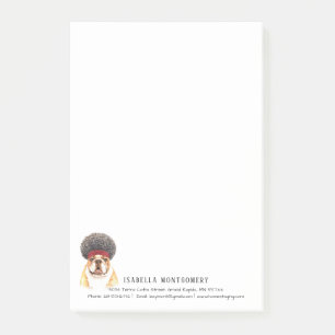Watercolor Bulldog Personalised Notes