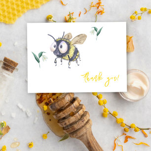 Watercolor bumble bee - thank you card