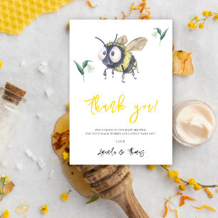 Watercolor bumble bee - thank you card