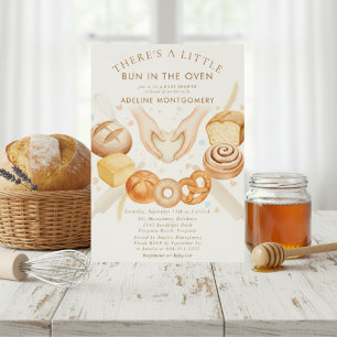 watercolor Bun in the Oven Bakery Baby Shower Invitation