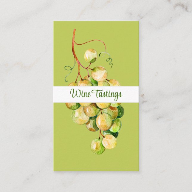 Watercolor Bunch of Green Grapes Business Card (Front)