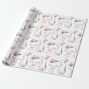 Watercolor Bunnies Wrapping Paper