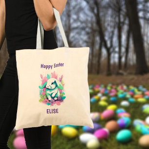 Watercolor Bunny Adventure Easter Egg Hunt Bag