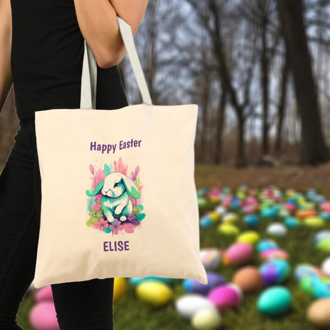 Watercolor Bunny Adventure Easter Egg Hunt Bag (Creator Uploaded)