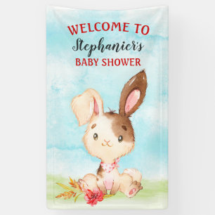 Watercolor Bunny Baby Shower Farm Banner