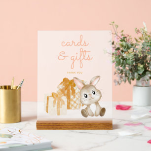 Watercolor Bunny Baby Shower Gifts and Cards Acrylic Sign