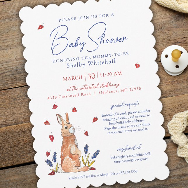Watercolor Bunny Baby Shower Invitation (Creator Uploaded)