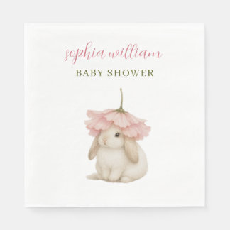 Watercolor Bunny Baby Shower Invitation Napkin