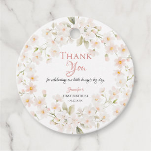 Watercolor Bunny Birthday Thank You Favour Tags