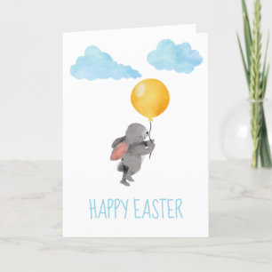 WATERCOLOR BUNNY EASTER  HOLIDAY CARD