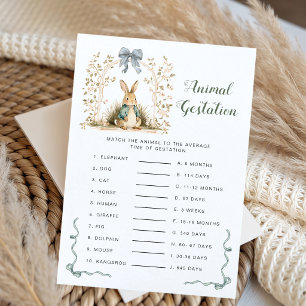 Watercolor Bunny Floral Arch Animal Gestation Game