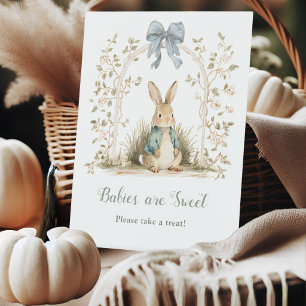 Watercolor Bunny Floral Arch Babies Are Sweet Pedestal Sign