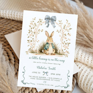 Watercolor Bunny Floral Arch Baby Shower Invitation