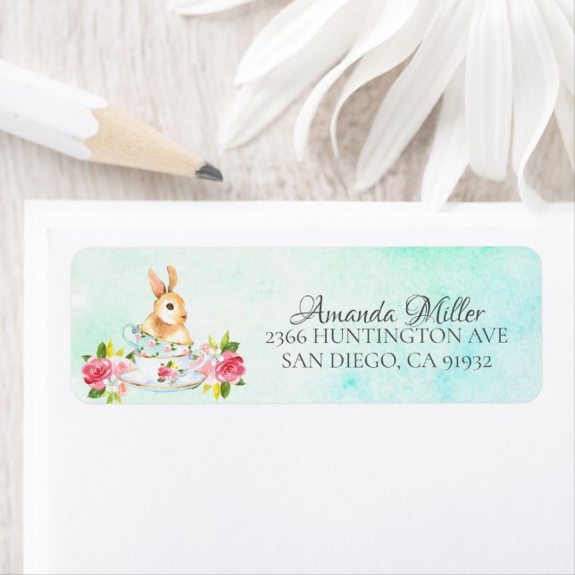 Watercolor Bunny Floral Tea Baby Shower (Insitu)