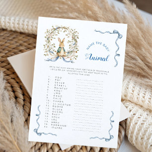 Watercolor Bunny Floral Wreath Name Baby Animal