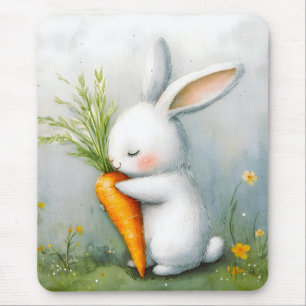 Watercolor Bunny Happy Harvest Mouse Mat
