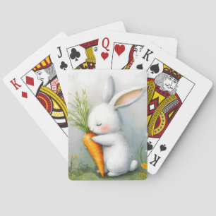 Watercolor Bunny Happy Harvest Playing Cards