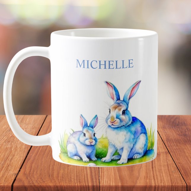 Watercolor Bunny Rabbit Easter Coffee Mug (Creator Uploaded)