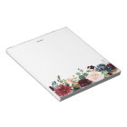 Watercolor Burgundy and Blue Flowers Garland