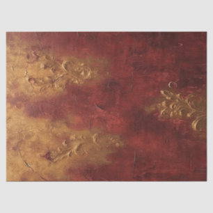 Watercolor burgundy and faux gold ornaments tissue paper