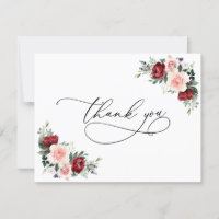 Watercolor Burgundy Blush Floral Wedding
