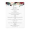 watercolor burgundy navy floral wedding menu