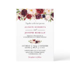 Watercolor Burgundy Red Floral Rustic Boho Wedding